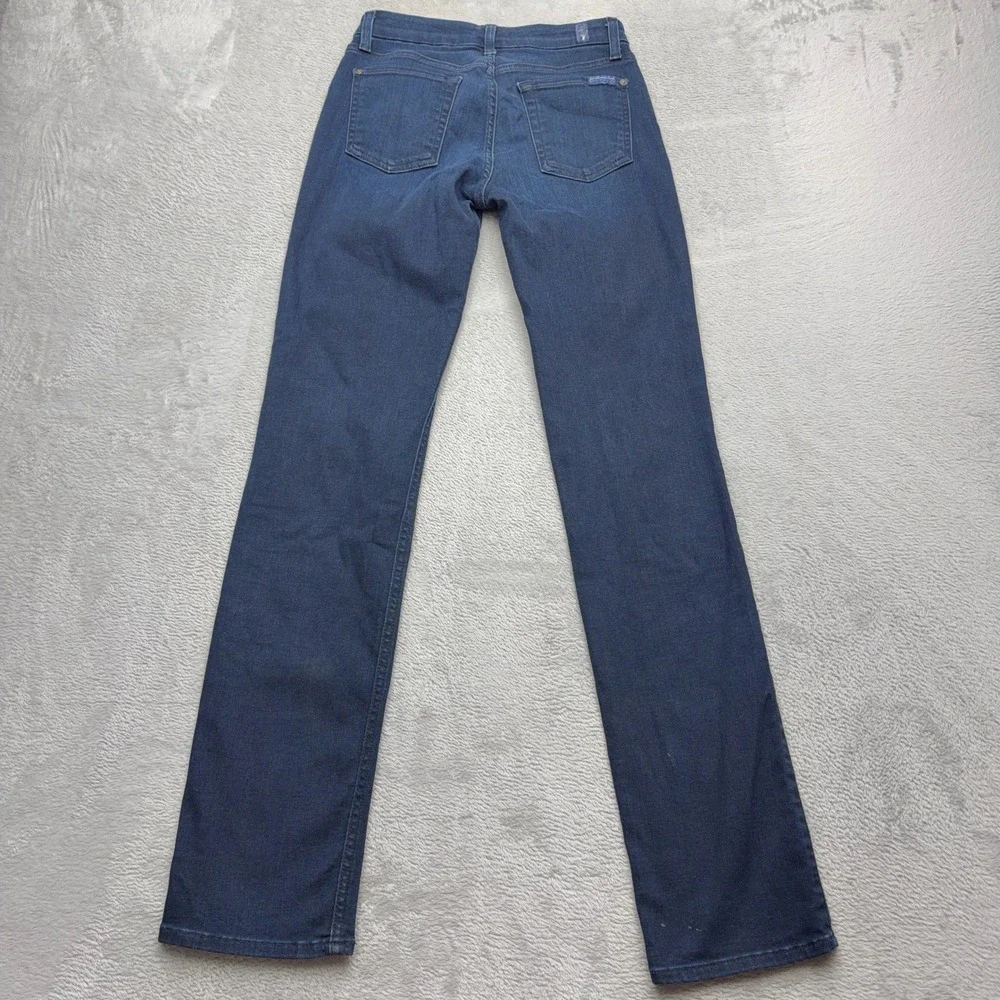 7 For All Mankind Jeans Womens 26 Blue Kimmie Straight Leg Dark Wash Stretch